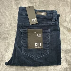 Kut From The Kloth Corduroy Pants Womens Sz.6 Blue Diana Skinny Casual Trousers